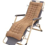 uyeoco Coussin de Chaise Longue Coussin Bain de Soleil, Coussin de Siège Coussin Transat pour Chaises de Jardin, Balcon, Terrasse, Intérieur(Light Coffee,125x48x8cm)