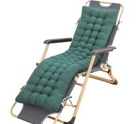 uyeoco Coussin de Chaise Longue Coussin Bain de Soleil, Coussin de Siège Coussin Transat pour Chaises de Jardin, Balcon, Terrasse, Intérieur(Vert foncé,170x48x8cm)