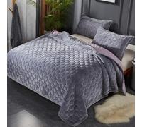 uyeoco Couvre lit 2 Personnes 220x240/240x260 Dessus De Lit Matelassé 3 pièces en Velours Jeté De Lit Multifonction Léger Couverture avec 2 Taies d'oreiller (Color : P, Size : 230 * 250cm)