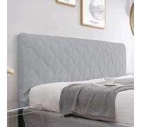 uyeoco Etirable Housse de tête de lit rembourrée en coton épais et résistant à la poussière Couleur : gris clair, taille : 140 cm