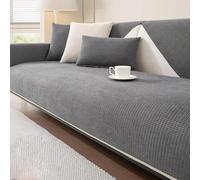 uyeoco Housse de Canapé 3/2/4/1 Places en Forme de L, Couvre Canapé Protege Canape Griffe Chat avec Accoudoirs Revetement de canape Antidérapant Protecteur(Gris foncé,70x90cm)