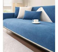 uyeoco Housse de Canapé 3/2/4/1 Places en Forme de L, Couvre Canapé Protege Canape Griffe Chat avec Accoudoirs Revetement de canape Antidérapant Protecteur(Bleu,70x70cm)