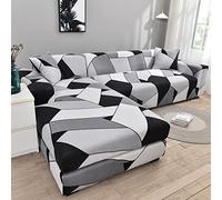 uyeoco Housse de Canapé d Angle Extensible Complet Protection Canapé d'angle pour 1/2/3/4 Places Couverture Canape Dangle Droit/Gauche Couvre Canape(K,235-300cm)
