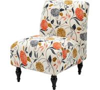 uyeoco Housse de Fauteuil sans Accoudoir,Extensible 1 Place Housse De Chaise,Elastique Housse De Canapé Housse De Salle à Manger Amovible Lavable pour Salon Chambre (Color : Beige/Orange, Size : 1pc)