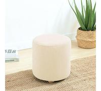uyeoco Housse de Pouf Ottomane Rond 40x40/45x45 Extensible, Housses de Repose-Pieds en Jacquard Doux pour protéger Le Repose-Pieds, Housse de Pouf avec Fond élastique (Color : D, Size : 35X35CM)