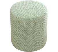 uyeoco Housse de Pouf Ottomane Rond Extensible, Petite/Grande Housse de Tabouret Confortable et Anti-poussière pour Tabouret Rond, Housse de Pouf Lavable en Machine avec élastique(Green,L)