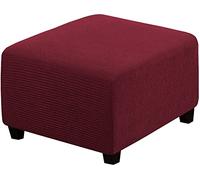 uyeoco Housse Ottoman Housse de Protection pour Repose-Pieds rectangulaire Housse de Pouf Carre Extensible Housse de Ottoman canape Pouf rectangulaire (Color : Burgundy Red, Size : 60-67cm*38-50cm)