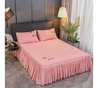 uyeoco Jupes De Lit Couvre-lit, 3 Pièces Dentelle Jupe Dessus De-lit Draps avec Jupe De Lit à Volants Literie Lit Anti-poussière/Anti-Rides/Antidérapante (Color : H, Size : 180x200cm)