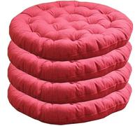 uyeoco Lot de 4/1 Jardin Rond Galette de Chaise Confortables, Coussin de Sol pour Intérieur et Extérieur, Coussin Chaise de Cuisine Couleur Unie Nordique(Colour 7,4PCS_40X40CM)