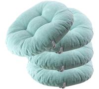 uyeoco Lot de 4/2 Coussins De Siège De Chaise Bureau avec Attaches 32/40/45cm Coussin De Chaise Rond pour Tabouret De Bar De Bistrot Chaises De Salle À Manger(Color 5,4PCS_32X32CM/12X12IN)