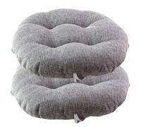 uyeoco Lot de 4/2 Coussins De Siège De Chaise Bureau avec Attaches 32/40/45cm Coussin De Chaise Rond pour Tabouret De Bar De Bistrot Chaises De Salle À Manger(Color 1,2PCS_32X32CM/12X12IN)