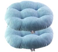 uyeoco Lot de 4/2 Coussins De Siège De Chaise Bureau avec Attaches 32/40/45cm Coussin De Chaise Rond pour Tabouret De Bar De Bistrot Chaises De Salle À Manger(Color 4,2PCS_32X32CM/12X12IN)