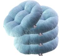 uyeoco Lot de 4/2 Coussins De Siège De Chaise Bureau avec Attaches 32/40/45cm Coussin De Chaise Rond pour Tabouret De Bar De Bistrot Chaises De Salle À Manger(Color 4,4PCS_45X45CM/18X18IN)