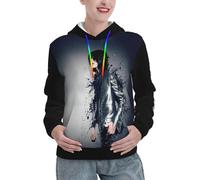 UYETSGDFG Michael King Jackson Sweat à capuche pour femme - Sweat à capuche imprimé étoile de musique classique, style décontracté surdimensionné pour un usage quotidien, In-10, L