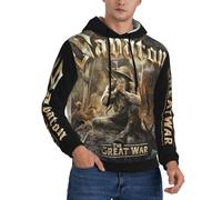 UYETSGDFG Sabaton-Metal Band Sweat à capuche vintage pour homme sur le thème du rock classique pour concerts, fêtes et usage quotidien, cadeau pour les fans de musique, In-12, M