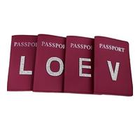 UYFRD 1 étui de passeport en strass avec lettre de A à Z rouge pour passeport, porte-cartes, accessoires de voyage tendance pour vol, Lettre R, Taille unique