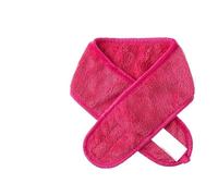 UYFRD Bandeau élastique en polaire corail avec autocollant magique pour le maquillage, le spa, le visage, la douche (rose rouge)