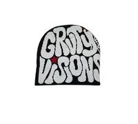 UYFRD Bonnet tricoté pour homme et femme - Bonnet de qualité paragraphe Y2k - Chaud et tendance - Hundred Take Ins Sense Niche Cold Cap (noir blanc GRVTY)