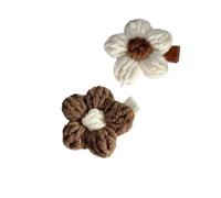 UYFRD Lot de 2 épingles à cheveux en corde de coton tressée pour filles - Accessoires pour cheveux (blanc et marron)
