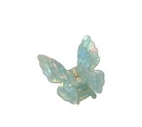 UYFRD Lot de 2 pinces à cheveux en forme de papillon français rétro en acétate, pinces à cheveux princesse requin pour femmes et filles (vert coloré, 6 cm)