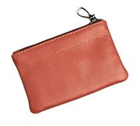 UYFRD Lot de 2 porte-monnaie en cuir véritable pour homme - Style rétro - En cuir de vache - Fait à la main - Fermeture éclair - Pour clés de voiture, marron, Taille unique