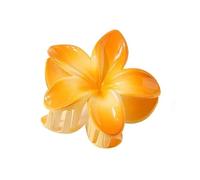 UYFRD Lot de 4 épingles à cheveux en forme de fleur de plumeria en acrylique dégradé de couleur nacrée - 8 cm - Accessoire pour cheveux pour femme (dégradé orange)