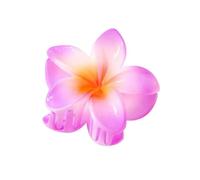 UYFRD Lot de 4 épingles à cheveux en forme de fleur de plumeria en acrylique nacré - 8 cm - Rose dégradé