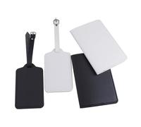 UYFRD Lot de 4 étiquettes vierges de couleur unie pour passeport et bagage en cuir PU pour accessoires de voyage, 4 pièces par lot, Taille unique