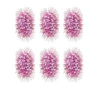 UYFRD Lot de 6 élastiques à pompons pour queue de cheval de pom-pom girl - Pour fête d'équipe, volleyball - Rose