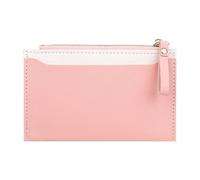 UYFRD Petit porte-monnaie tendance en cuir PU de couleur unie pour femme avec fermeture éclair, c-rose, Taille unique