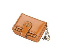 UYFRD Portefeuille court en cuir synthétique pour femme avec boucle et fermeture éclair, marron, Taille unique