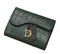 UYFRD Portefeuille court pour femme avec boucle lettre D pour pièces de monnaie, porte-cartes, clés, portefeuille de luxe Carteras para Mujeres, vert foncé, Taille unique