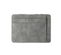 UYFRD Portefeuille en cuir PU pour homme avec poche pour pièces de monnaie, porte-cartes de crédit, fermeture éclair, mode mince, gris, Taille unique