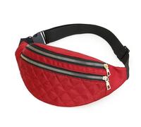 UYFRD Sac banane pour femme et homme - Poche imperméable - Tendance - Décontracté - Sac à main unisexe - Pour le sport et le voyage - Sac banane à carreaux, Rouge, Taille unique