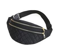 UYFRD Sac banane pour femme et homme - Poche imperméable - Tendance - Décontracté - Sac à main unisexe - Pour le sport et le voyage - Sac banane à carreaux, Noir , Taille unique