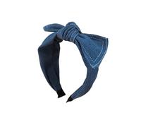 UYFRD Serre-tête avec nœud de cowboy, cartes à cheveux vintage en tissu ondulé, accessoires pour cheveux simples et larges oreilles de lapin (noir)