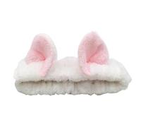 UYFRD Serre-tête avec oreilles de chat mignonnes pour femmes et filles, bandeau de spa en polaire corail, bandeau de maquillage pour le visage, accessoires pour soins de la peau (blanc)