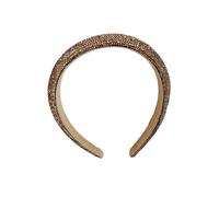 UYFRD Serre-tête clignotant avec pierres précieuses - Accessoires pour cheveux - Pour femme - Avec strass - Large bord - Café