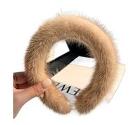 UYFRD Serre-tête d'hiver de luxe pour femme - Cadeau en fourrure - Beige