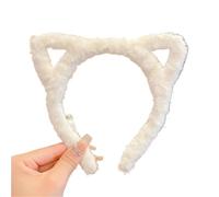UYFRD Serre-tête Lolita en peluche avec oreilles de chat pour filles - Serre-tête en fourrure de dessin animé pour femme - Cosplay - Accessoires pour cheveux coréens (blanc)