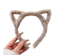 UYFRD Serre-tête Lolita en peluche avec oreilles de chat pour filles - Style dessin animé - Accessoires pour cheveux coréens - Kaki