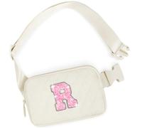 Uygafly Sac de ceinture avec lettres mignons pour filles, crème, 7.8" L x 5" W x 1.38" H, R