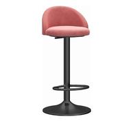 UYHBCNQD Chaise de bar pivotante rembourrée en velours avec dossier et base chromée, tabouret de bar réglable en hauteur de 65 à 80 cm, tabouret haut pour profiter de la vie