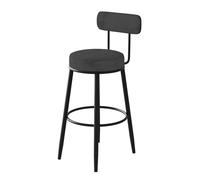 UYHBCNQD Chaises de bar hautes sans accoudoirs - Tabouret de comptoir rond en velours - 65 cm - Avec dossier - Chaise de salle à manger pour bar, cuisine, salle à manger - Chaise de bar en métal