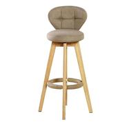 UYHBCNQD Chaises de bar pivotantes modernes en bois et corde de chanvre, tabourets de bar de cuisine avec dossier et repose-pieds, charge de 150 kg, tabouret haut pour profiter de la vie
