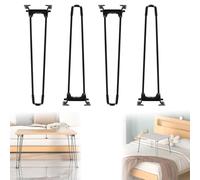UYHBCNQD Ensemble de Pieds de Remplacement Stables, 4 pièces, Pieds de Support de Bureau Pliables, Charge 200kg, Pieds de Chaise, Conception d'espace(Svart,20cm/7.8in)