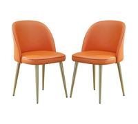 UYHBCNQD Lot de 2 chaises de salle à manger en cuir synthétique - Rotatives à 360° - Chaise de loisirs en fer forgé - Chaise de cuisine confortable
