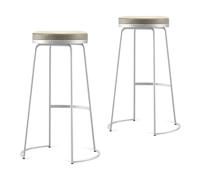 UYHBCNQD Lot de 2 tabourets de bar hauts en cuir synthétique 55/65/75 cm - Charge maximale : 300 kg - Pieds en métal - Profitez de la vie