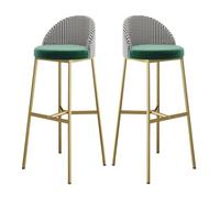 UYHBCNQD Lot de 2 tabourets de bar hauts modernes en tissu, cadre en métal, chaise de salle à manger avec dossier, tabouret de comptoir, charge de 136 kg, tabouret haut pour profiter de la vie