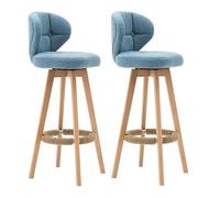 UYHBCNQD Lot de 2 tabourets de bar hauts pivotants à 360° avec dossiers, cadre en bois massif, tabourets de bar de cuisine, tabourets de bar de cuisine, tabourets de comptoir de 181,4 kg, profitez de